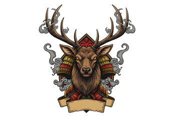 deer head with horns