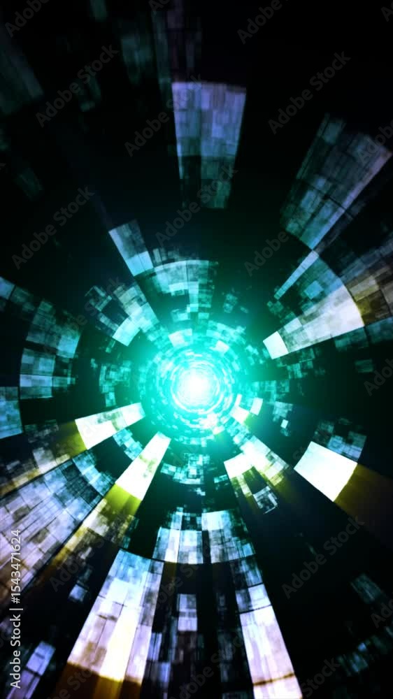 Poster colorful light patterns emerge in a dynamic digital art exploration, showcasing movement and creativ