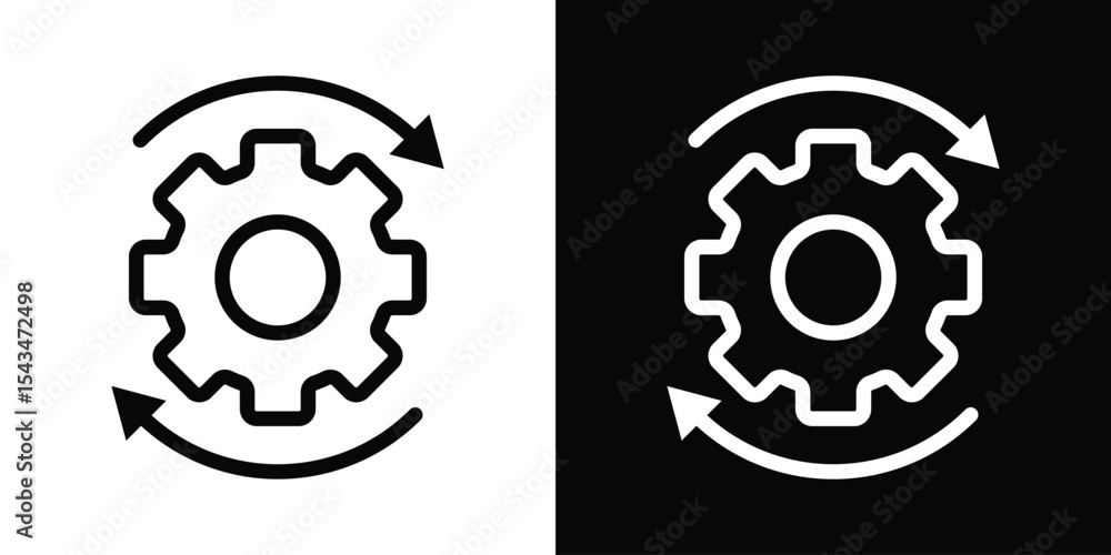 Poster automation and optimization icon filled flat sign concept for web design.