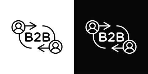 B2B icon filled flat sign concept for web design.