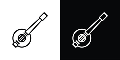 Obraz premium Banjo icon filled flat sign concept for web design.