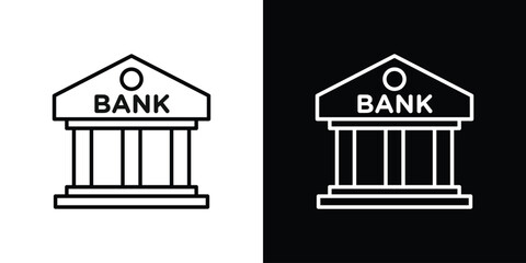 Bank icon filled flat sign concept for web design.
