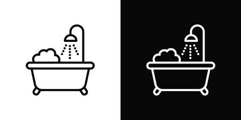 Bath icon filled flat sign concept for web design.