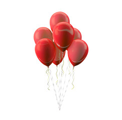 red balloon isolated on white background