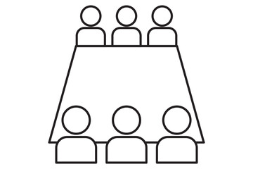 Conference Icon. Presentation vector icon illustration. Meeting icon. Two people. Job interview. Team, partners, dealing.