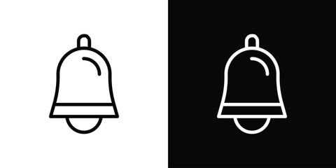 Bell icon filled flat sign concept for web design.