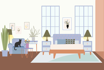 furniture, side table, plant pot, bed, sofa