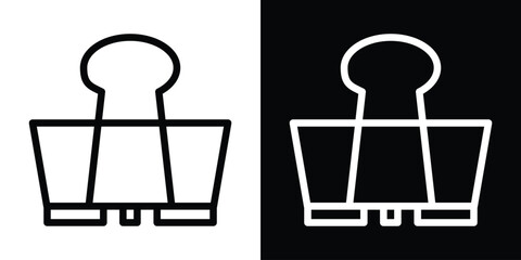 Binder clip icon filled flat sign concept for web design.