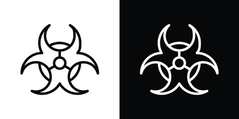 Biohazard icon filled flat sign concept for web design.