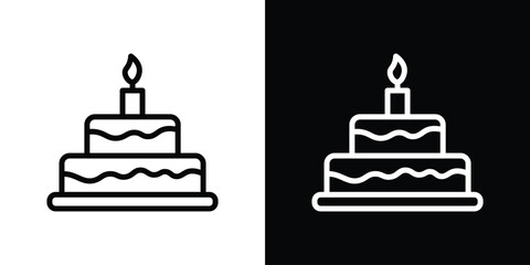 Birthday cake icon collection. line stroke icon. EPS 10