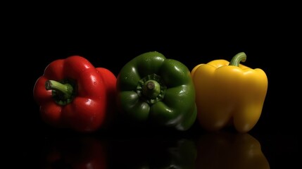 Colorful bell peppers still life