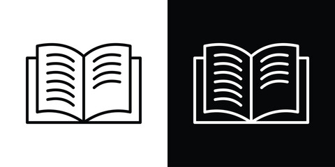 Book icon filled flat sign concept for web design.