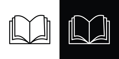 Book open icon filled flat sign concept for web design.