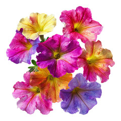 Vibrant Petunia Blooms: A Colorful Floral Arrangement