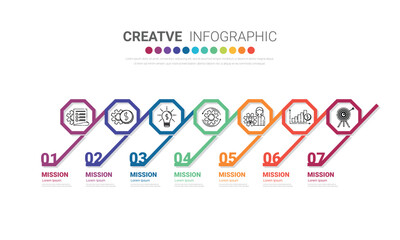weekly planner, Timeline business for 7 day, Presentation business can be used for Business concept with 7 options, steps or processes.