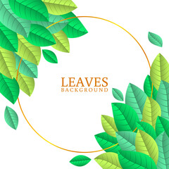 Vector background of circle frame with abstract leaves illustration