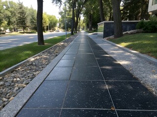 Granite black sidewalk