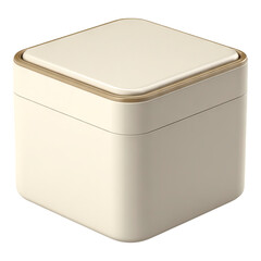 Elegant Square Box: Cream & Gold Design