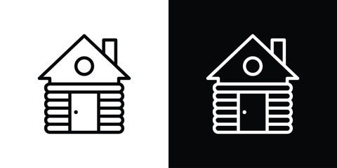 Cabin icon filled flat sign concept for web design.