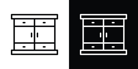 Cabinet icon filled flat sign concept for web design.