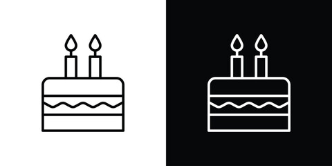 Cake birthday icon filled flat sign concept for web design.