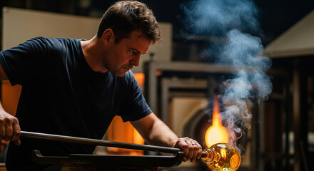 Glassblowing Art in Process