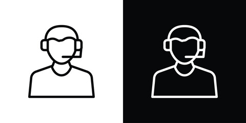 Callcenter icon filled flat sign concept for web design.