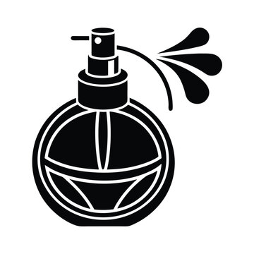 black perfume bottle spraying fragrance clip art preview