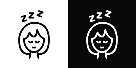 Cant fall asleep icon filled flat sign concept for web design.