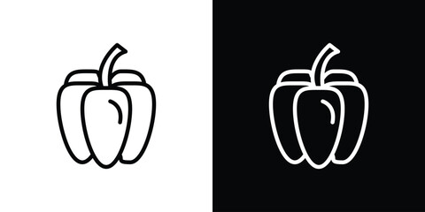 Capsicum icon filled flat sign concept for web design.