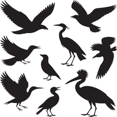 Pelican Standing on Pier Silhouette

Flying Pelican Over Water Vector Design

Pelican with Open Beak Silhouette Art

Coastal Pelican Resting Scene Vector

Pelican in Flight Silhouette Illustration