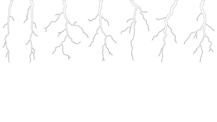 Obraz premium Minimalist Clipart of Lightning Roots
