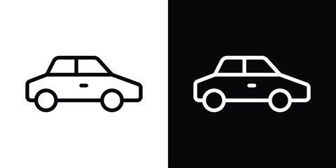 Car icon filled flat sign concept for web design.