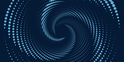Flowing dot particles wave curve pattern blue and green gradient light isolated on black background in concept of AI technology, science, music. Vector illustration