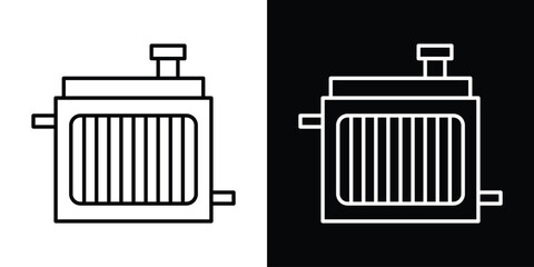 car radiator icon filled flat sign concept for web design.