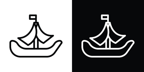 Caravel icon filled flat sign concept for web design.