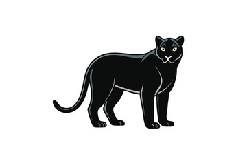 Obraz premium Isolated Black Panther Illustration: A striking, stylized vector image of a sleek, powerful panther, perfect for graphic design and creative projects.