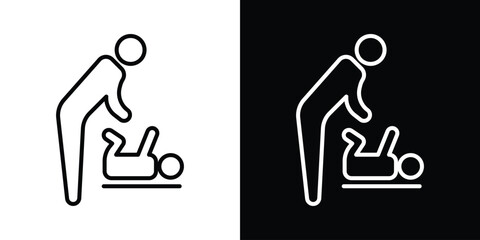 Changing table icon filled flat sign concept for web design.
