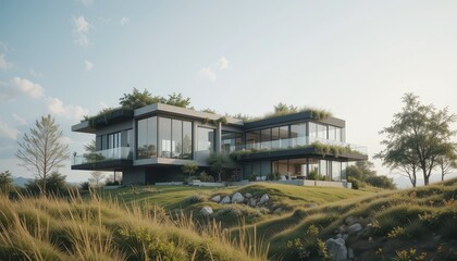 Smart Home Design Modular Layout, Smart Glass, Rooftop Greenhouse
