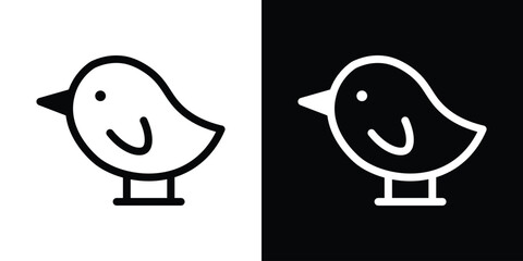 Chick icon filled flat sign concept for web design.