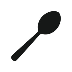 Spoon icon silhouette vector symbol for food, dining, and kitchen.