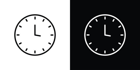Clock icon filled flat sign concept for web design.