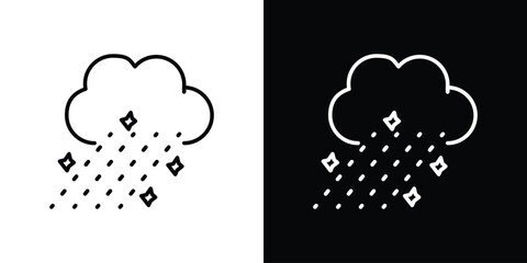 Cloud hail icon filled flat sign concept for web design.