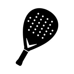 Padel racket silhouette icon with simple and modern design for web