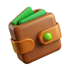 Wallet icon money finance payment cash currency savings investment business economy wealth asset 3d render 100