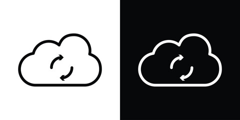 Cloud sync icon filled flat sign concept for web design.
