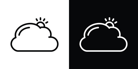 Cloudy Day icon filled flat sign concept for web design.
