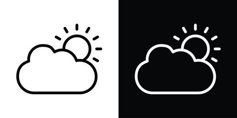 Cloudy Day icon filled flat sign concept for web design.