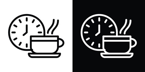 Coffee time icon filled flat sign concept for web design.