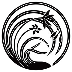 家紋です。一つ蘭の丸と言います。